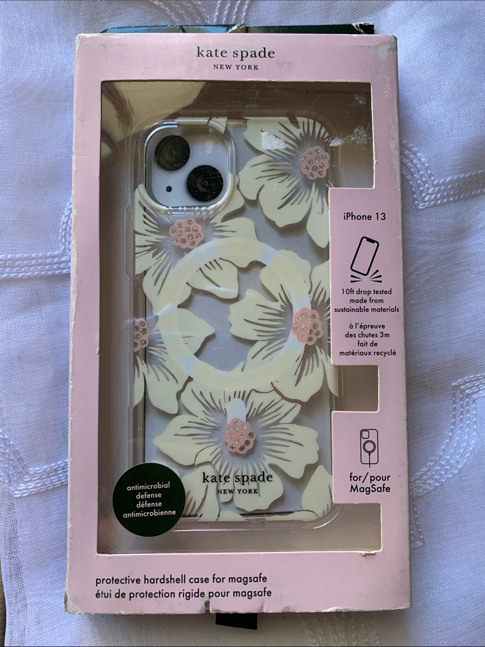 kate spade Floral iPhone 13 MagSafe Case — Cream & Pink Accents